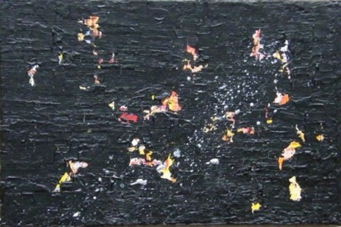 Nr. A54: Nachthimmel, Acryl auf Leinwand (10 x 15 cm), 2008