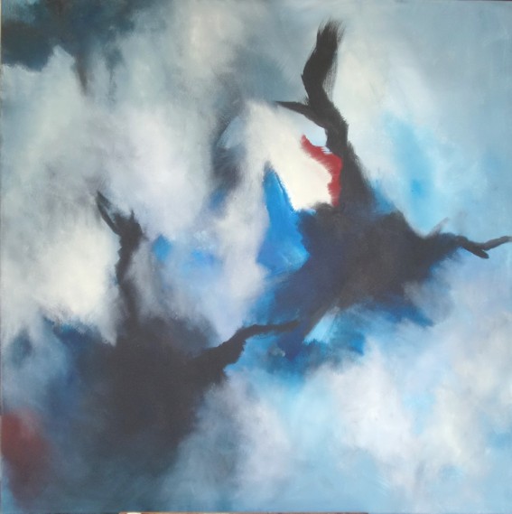 No. J02: Thunder Storm, Acryl on canvas (100 x 100 cm), 2016