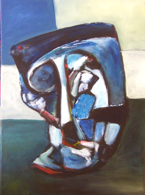 Nr. K27: Kopf in blau, Acryl auf Leinwand (30 x 40 cm), 2018