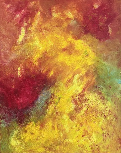 Nr. R01: Feuersturm, Acryl auf Leinwand (80 x 100 cm), 2025